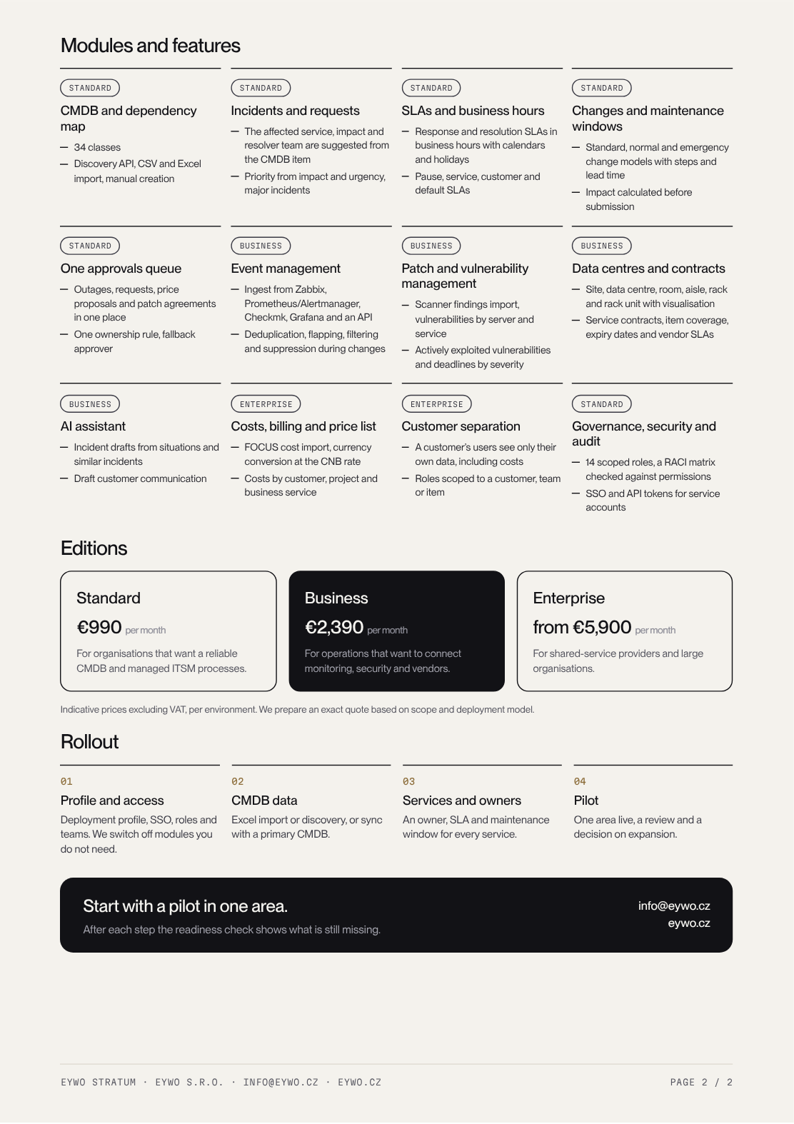 Preview of datasheet page two