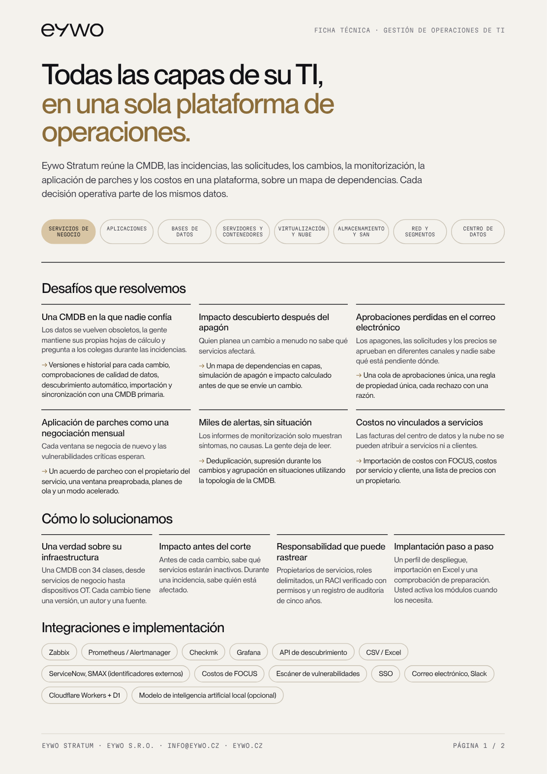 Previsualización de la página uno de la ficha técnica