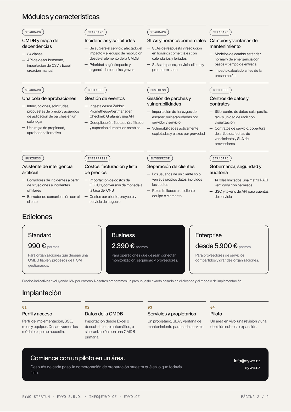 Previsualización de la página dos de la ficha técnica